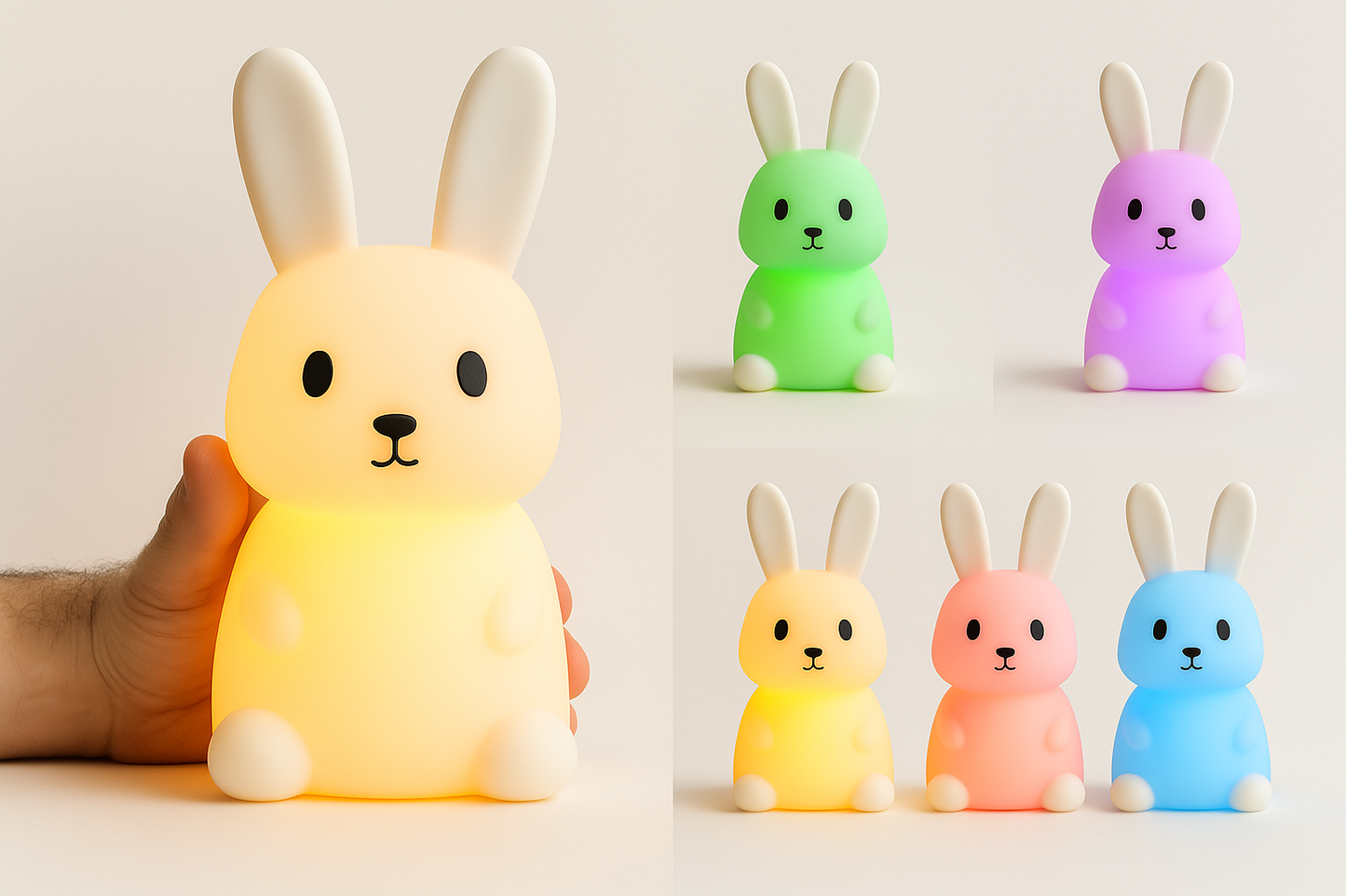Adorable Bunny Night Light – Soft Silicone Lamp for Kids & Babies